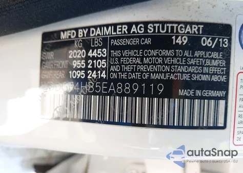 2014 Mercedes-Benz C-Class C 250 Sport from USA, damaged, VIN WDDGF4HB5EA889119